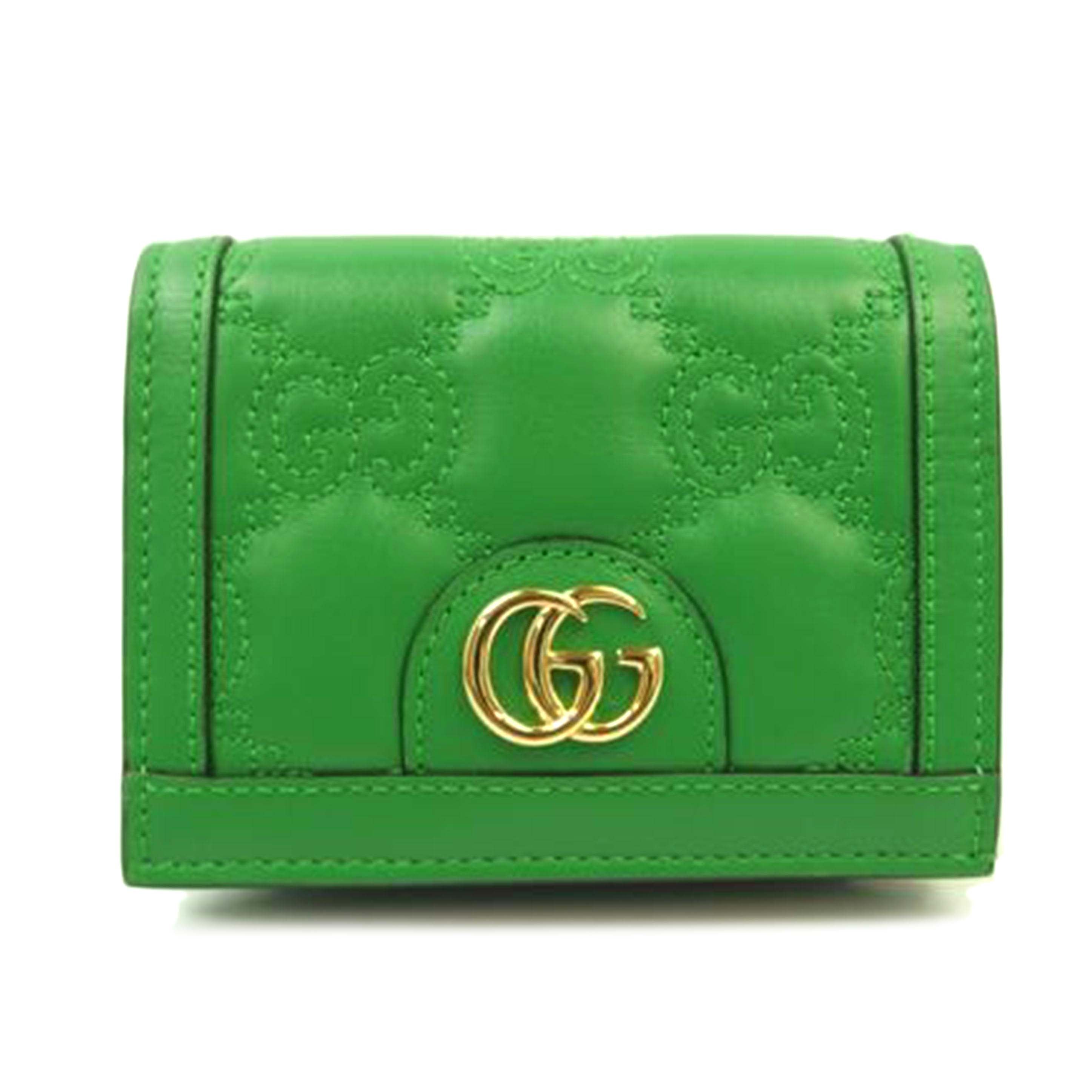 GUCCI グッチ/GGマトラッセカードケースウォレット/グリーン/723786//0416/Aランク/83