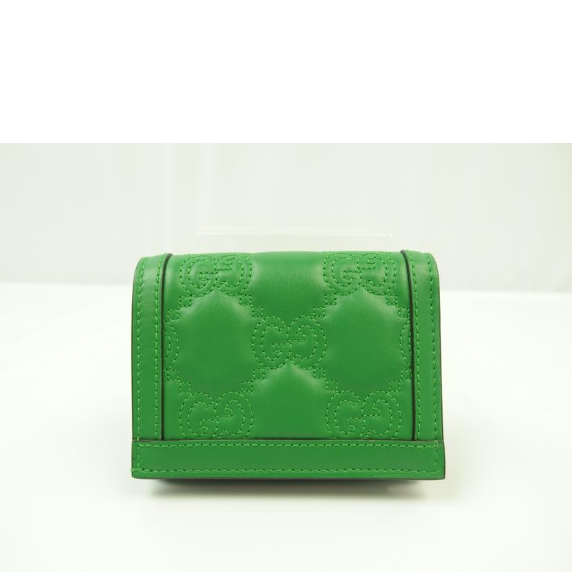 GUCCI グッチ/GGマトラッセカードケースウォレット/グリーン/723786//0416/Aランク/83