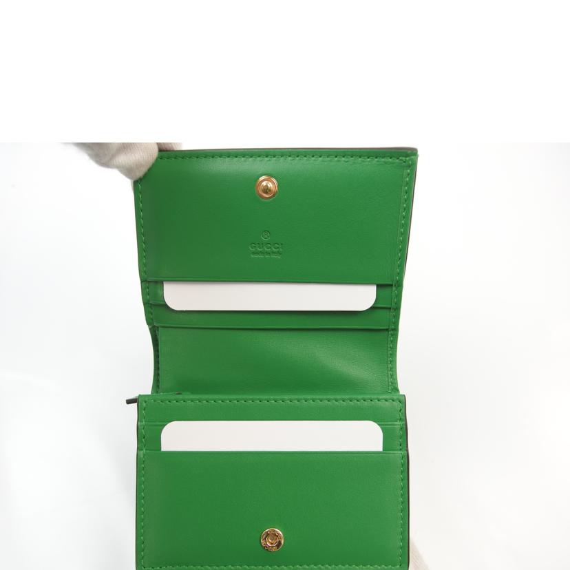 GUCCI グッチ/GGマトラッセカードケースウォレット/グリーン/723786//0416/Aランク/83