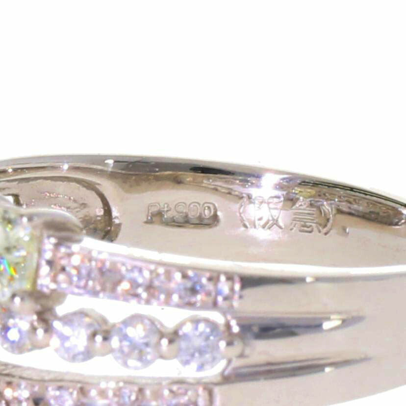 / PT900ダイヤリング0.74/0.30ct//Aランク/75