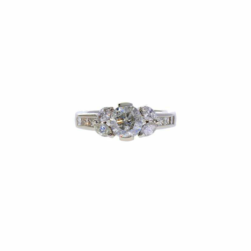 /◎ PT900ダイヤリング1.204/0.75ct//Aランク/75