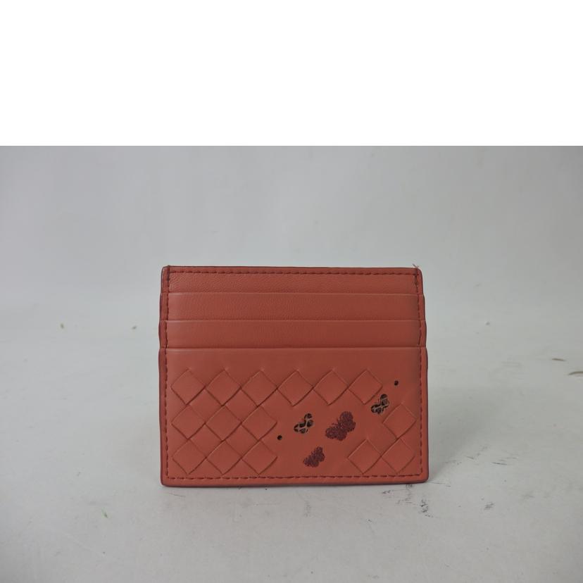 BOTTEGA VENETA ボッテガ・ヴェネタ/イントレチャートカードケース/蝶柄/ピンク//S01*******/Aランク/84