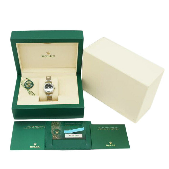 ROLEX ロレックス 腕時計 ランダムシリアル 2021年新ギャラ 黒文字盤 ステンレス/オイスターパーペチュアル・レディース/ランダム番/276200//9L6*****/SAランク/75