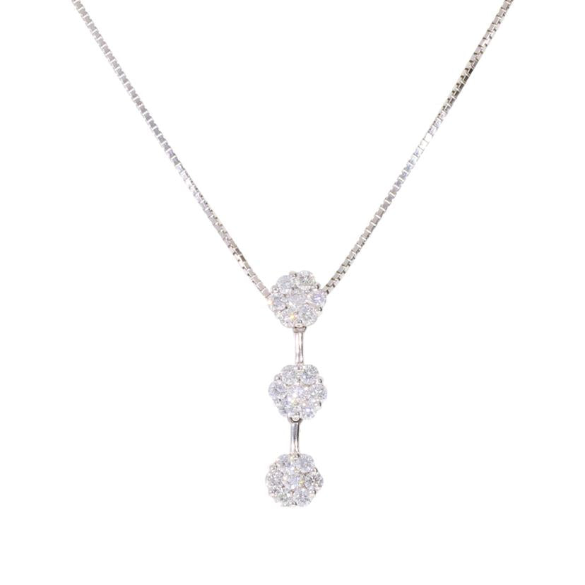 / K18WGダイヤネックレス0.50ct//ABランク/75