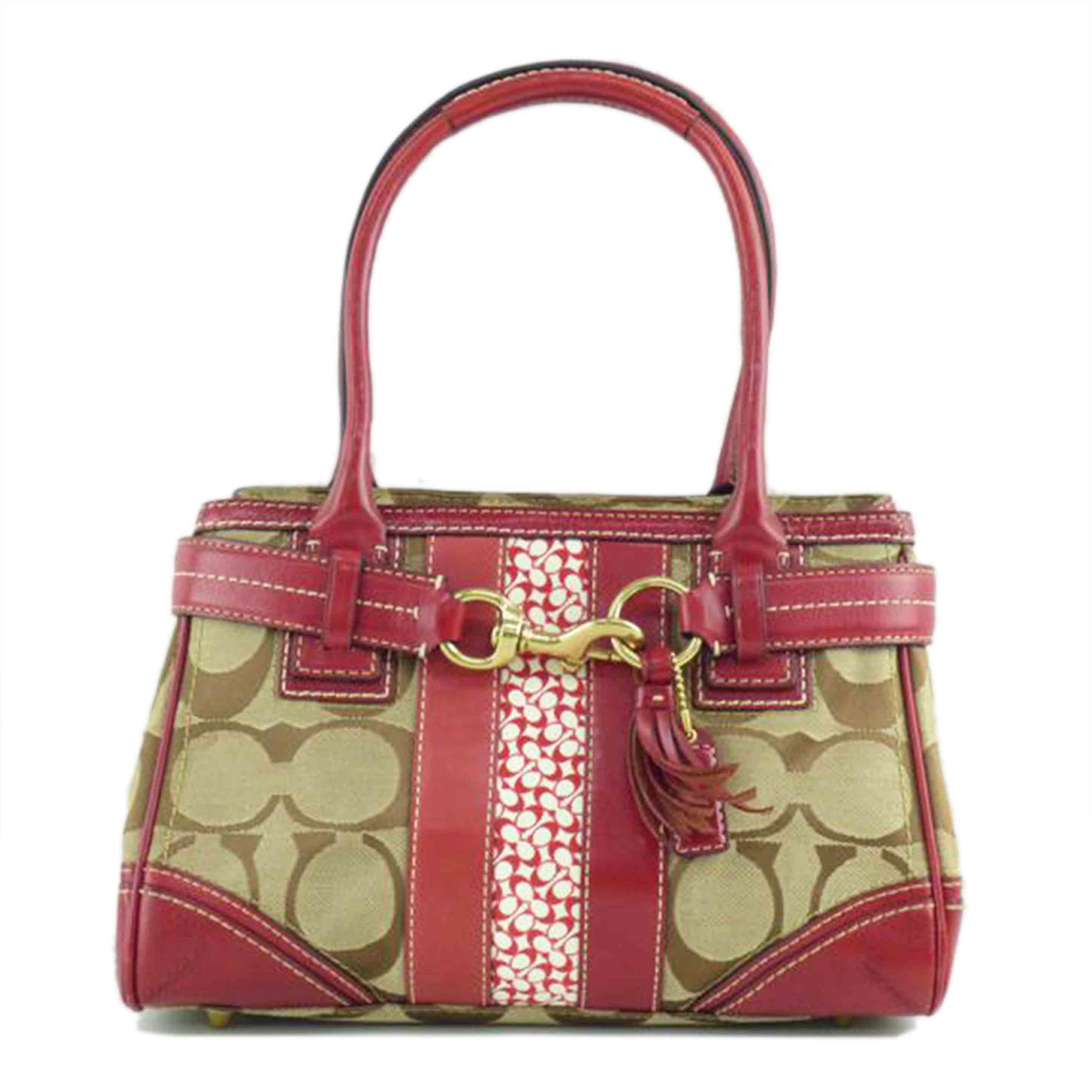 COACH コーチ/デカシグネチャーキャンバスレザーハンド/10544//L06**/Bランク/64