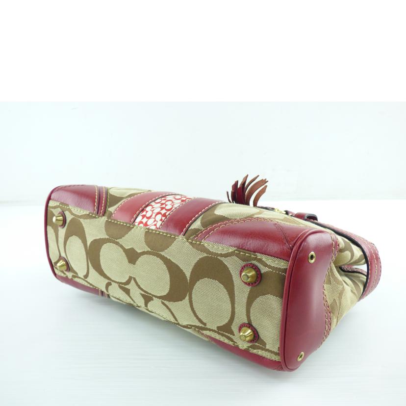 COACH コーチ/デカシグネチャーキャンバスレザーハンド/10544//L06**/Bランク/64