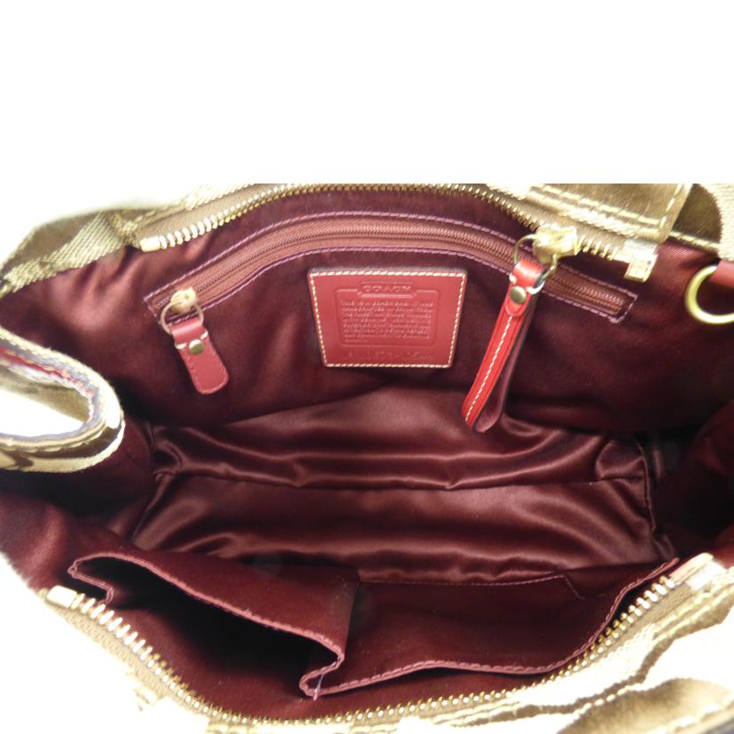 COACH コーチ/デカシグネチャーキャンバスレザーハンド/10544//L06**/Bランク/64