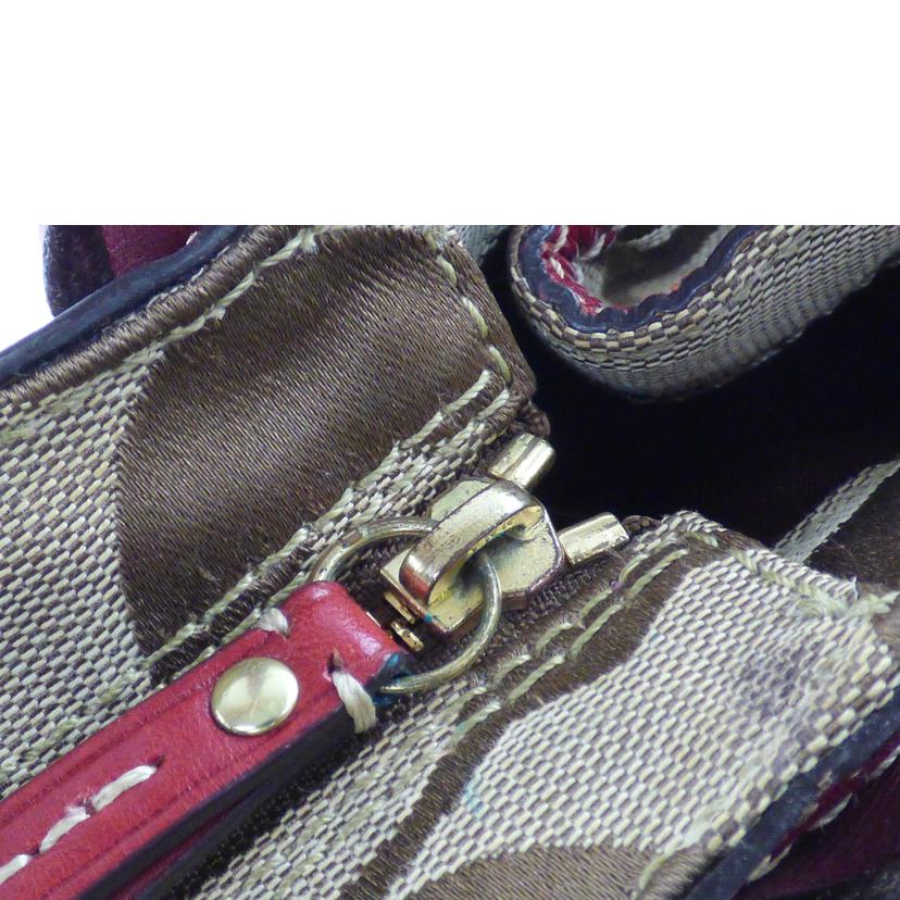 COACH コーチ/デカシグネチャーキャンバスレザーハンド/10544//L06**/Bランク/64