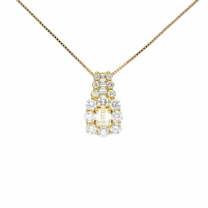 / K18ダイヤネックレス0.516/1.10ct//Aランク/75