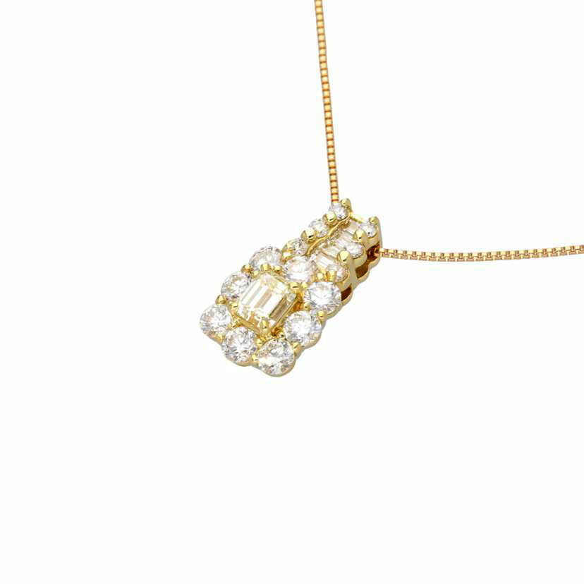 / K18ダイヤネックレス0.516/1.10ct//Aランク/75