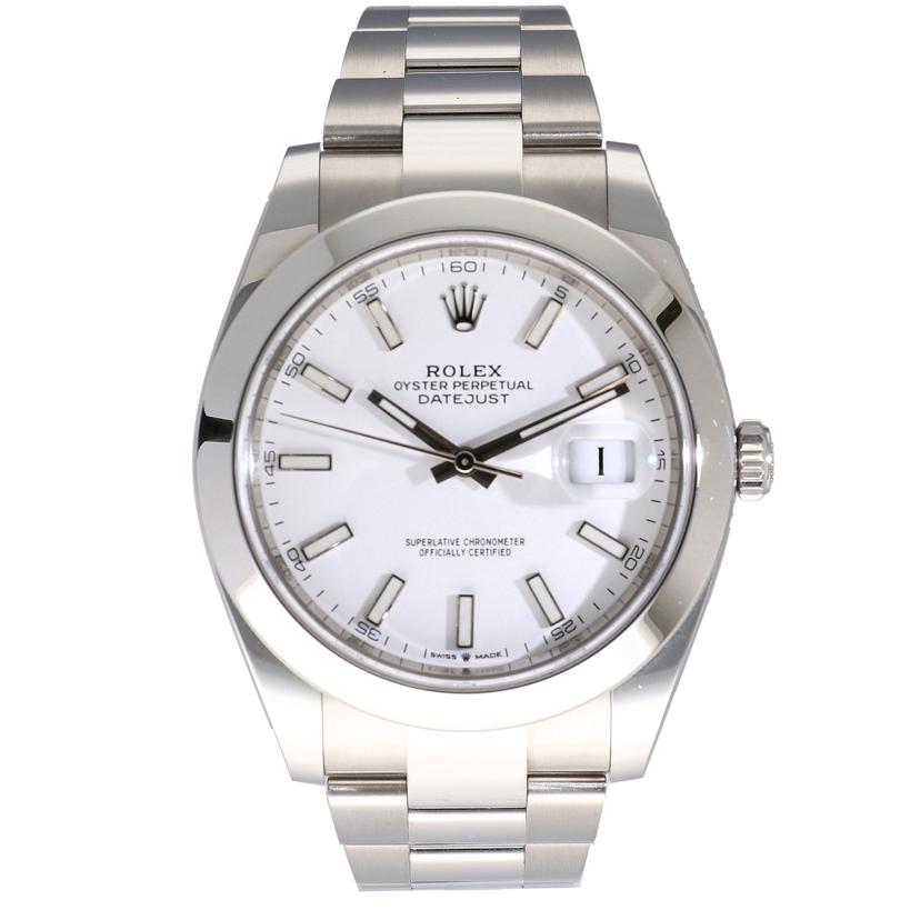 ROLEX ロレックス ROLEX 腕時計 2021年新ギャラ ランダムシリアル ステンレス 白文字盤 メンズ/デイトジャスト41・ホワイト/ランダム番/126300//44E*****/Aランク/37