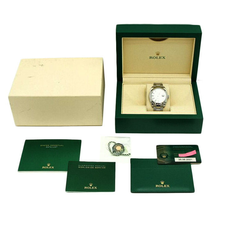 ROLEX ロレックス ROLEX 腕時計 2021年新ギャラ ランダムシリアル ステンレス 白文字盤 メンズ/デイトジャスト41・ホワイト/ランダム番/126300//44E*****/Aランク/37
