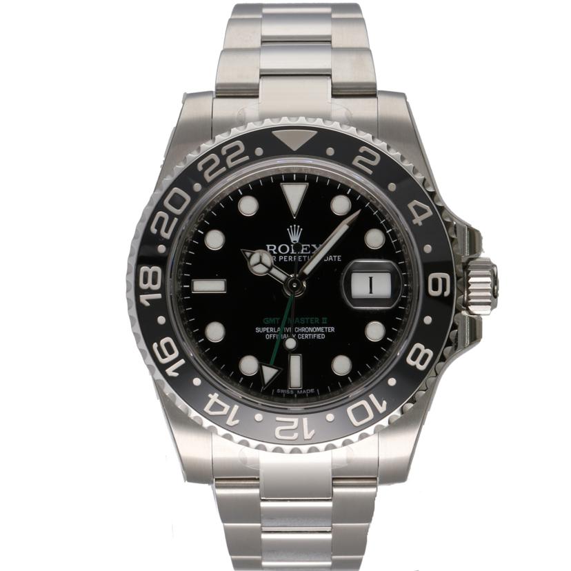 ROLEX ロレックス 腕時計 ランダムシリアル 2014年ギャラ ステンレス 黒 メンズ 自動巻き/GMTマスターII/ブラックベゼル/ランダム番/116710LN//520*****/SAランク/75