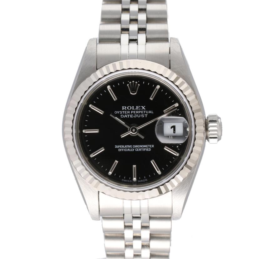 ROLEX ロレックス ROLEX デイトジャスト レディース ブラック 腕時計 2002年頃製造 K18WG ステンレス/デイトジャスト・レディース・ブラック/Y番/79174//Y77**********/Aランク/37