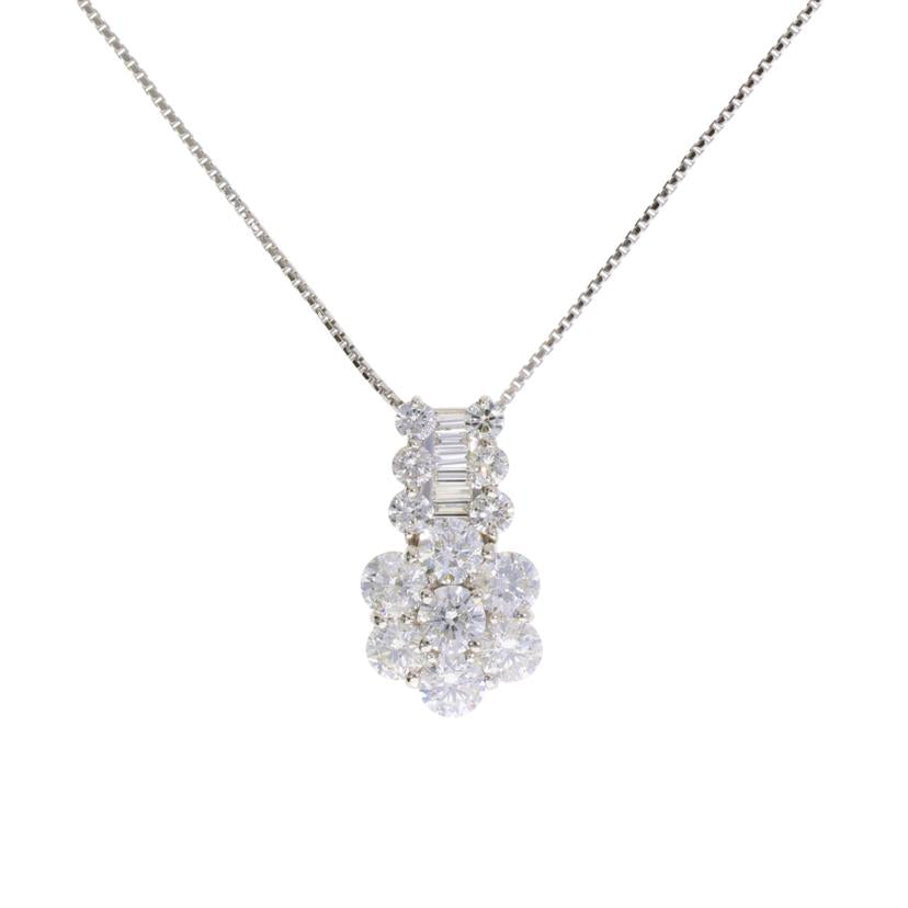 / ◎PT900/850ダイヤネックレス3.00ct//Aランク/75