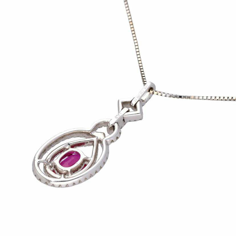 / K18WGルビーダイヤネックレス1.62/D0.57ct//Aランク/75