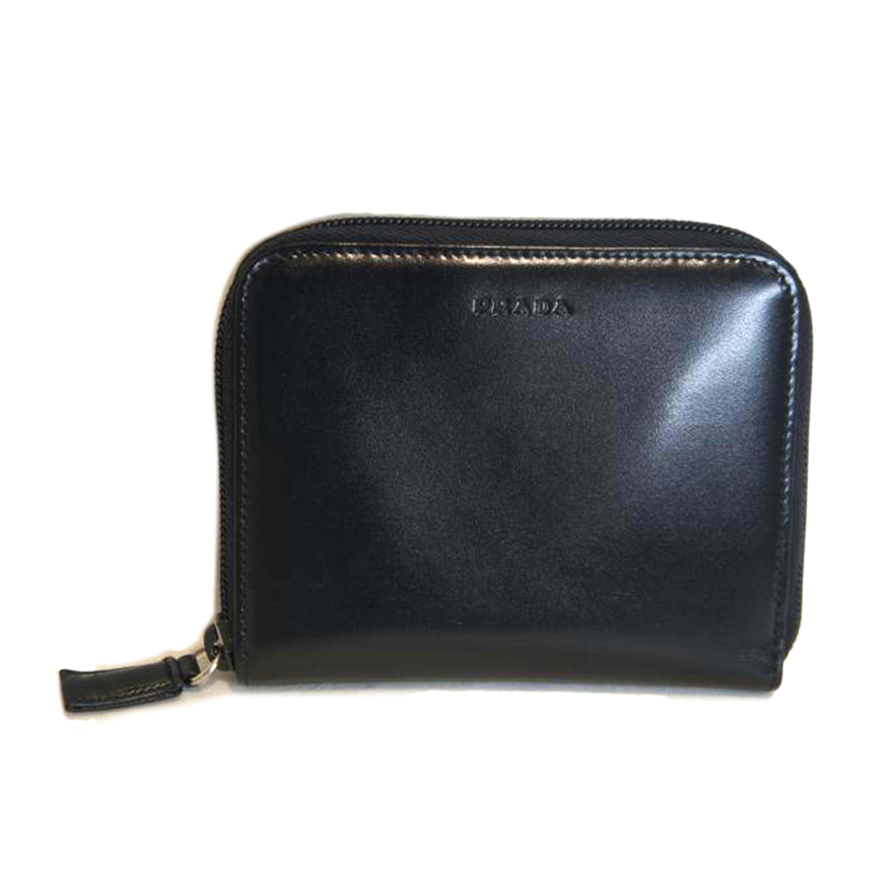 PRADA プラダ/レザーラウンドファスナーブラック/M606X//64/SAランク/92