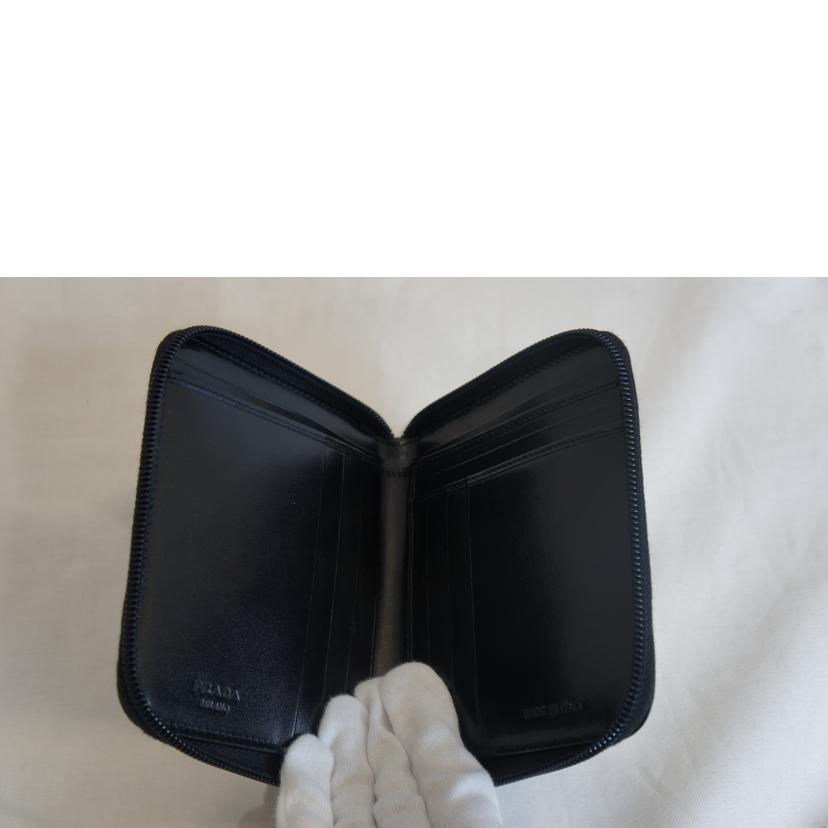 PRADA プラダ/レザーラウンドファスナーブラック/M606X//64/SAランク/92