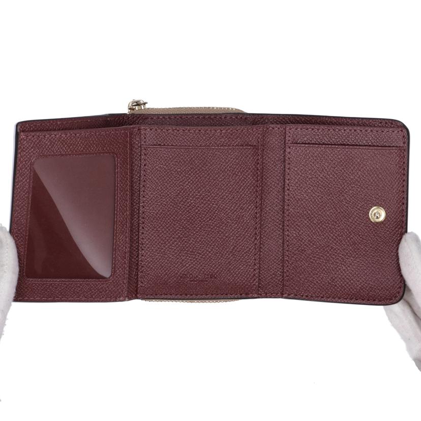 COACH コーチ COACH/レザーコンパクト三つ折り財布/ベージュ/F88208//Aランク/75
