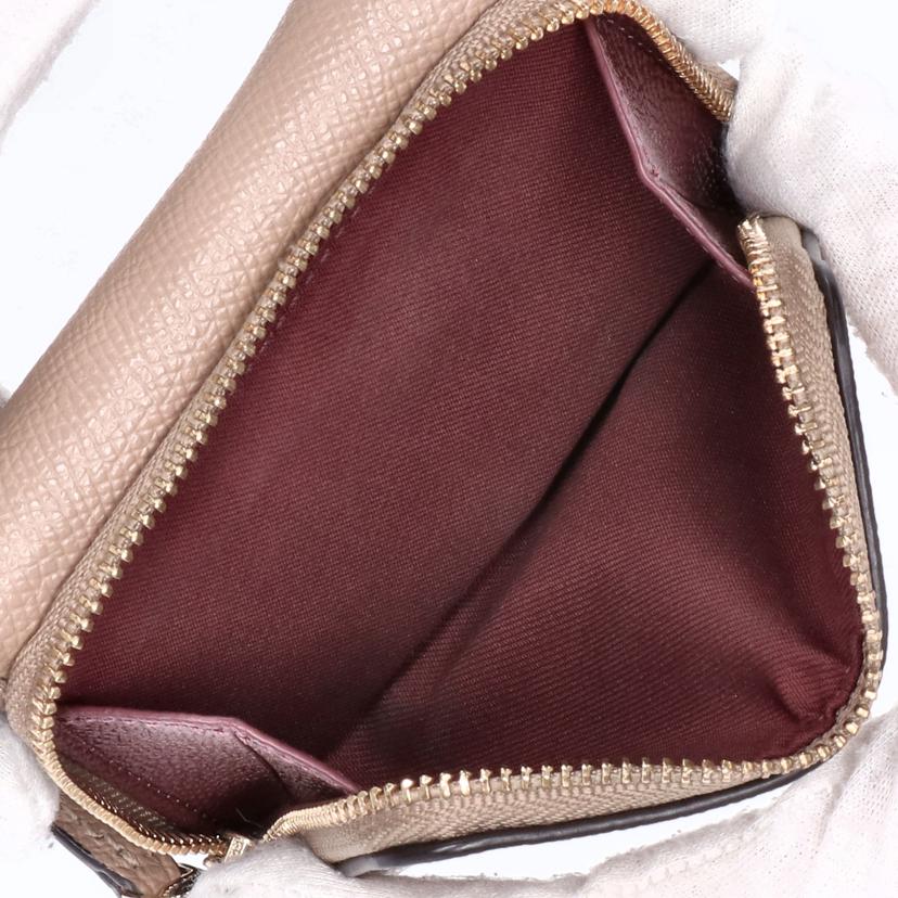 COACH コーチ COACH/レザーコンパクト三つ折り財布/ベージュ/F88208//Aランク/75