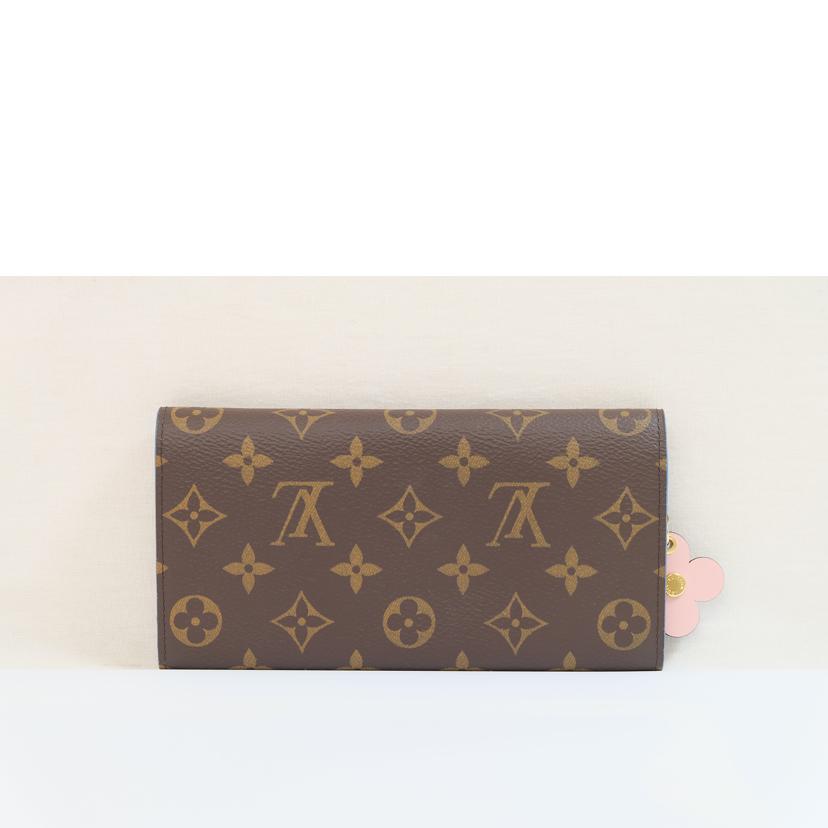 LV ルイヴィトン/ポルトフォイユ・エミリー/モノグラムフラワーチャーム/M63895//SN0169/SAランク/71