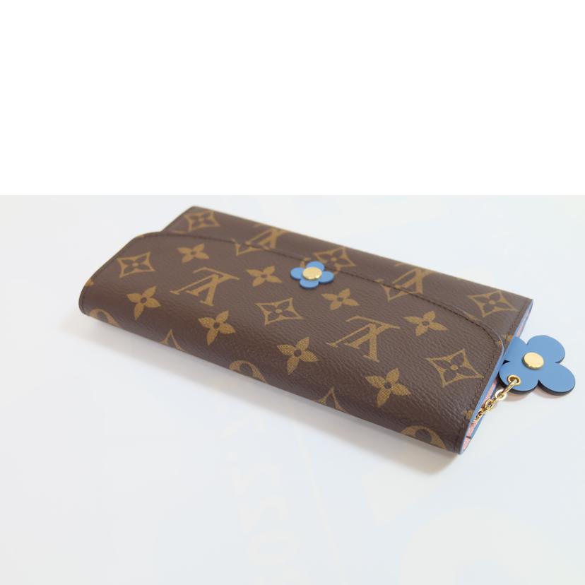 LV ルイヴィトン/ポルトフォイユ・エミリー/モノグラムフラワーチャーム/M63895//SN0169/SAランク/71