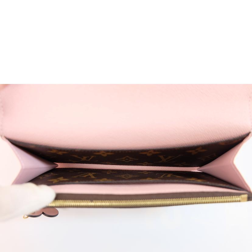 LV ルイヴィトン/ポルトフォイユ・エミリー/モノグラムフラワーチャーム/M63895//SN0169/SAランク/71