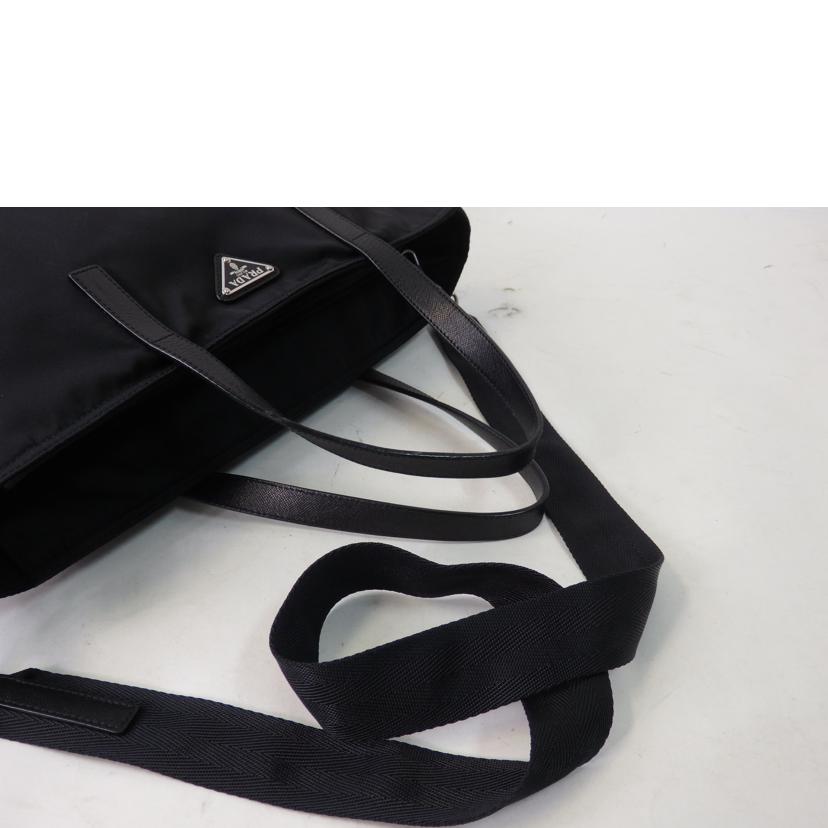 PRADA プラダ/ロゴプレート2wayナイロンハンドバッグ/黒//165***/ABランク/84