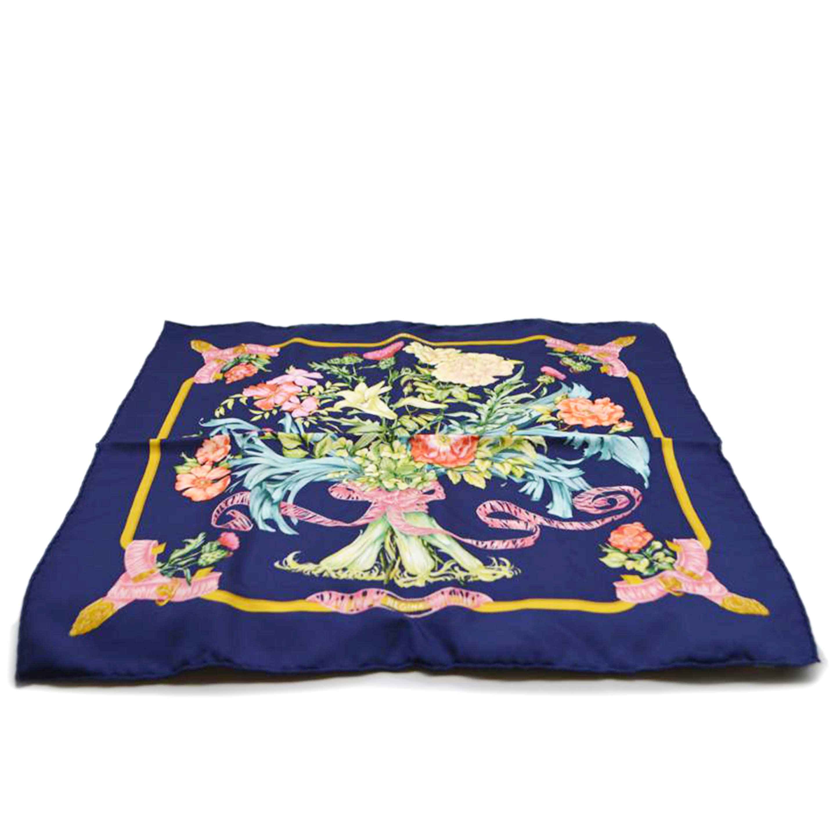 HEMRES エルメス/プチスカーフ・カレ45/REGINA(女王陛下/花束)//ABランク/89