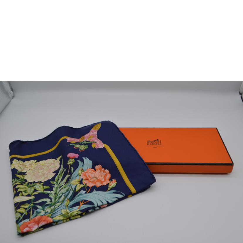 HEMRES エルメス/プチスカーフ・カレ45/REGINA(女王陛下/花束)//ABランク/89