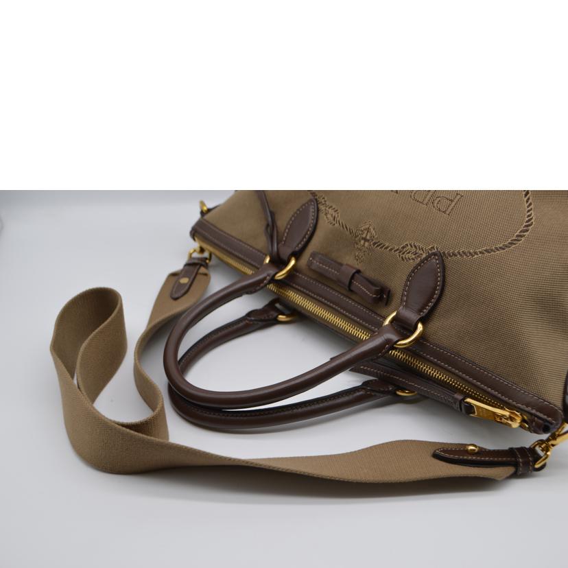 PRADA/ロゴジャガードレザー2wayハンド/ブルッチャ/1BA104//204/Aランク/89