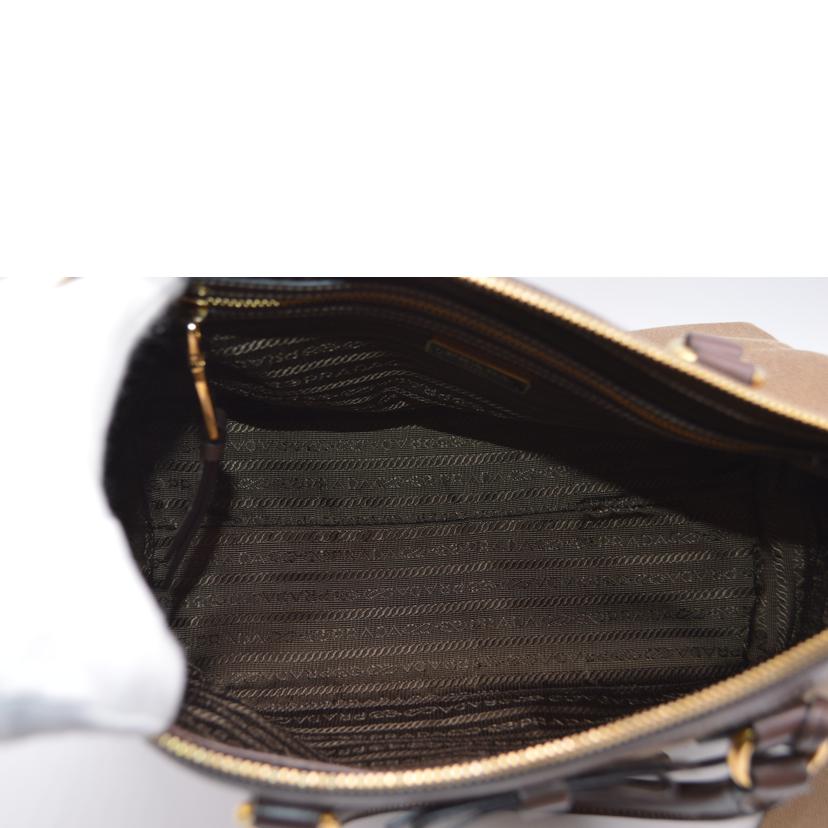 PRADA/ロゴジャガードレザー2wayハンド/ブルッチャ/1BA104//204/Aランク/89