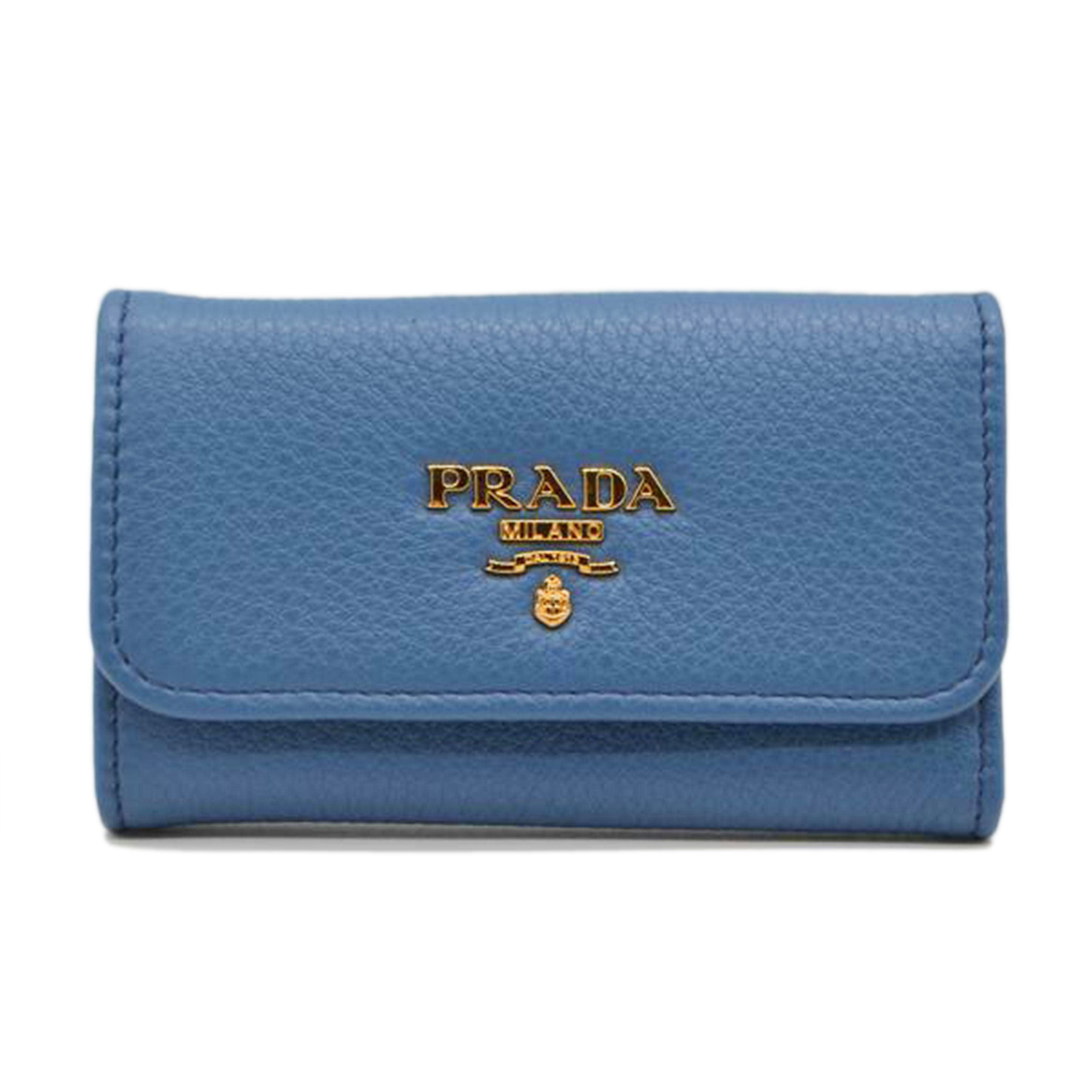 PRADA プラダ/ヴィッテログレインレザーキーケース6/コバルト/1PG222//1811/SAランク/89