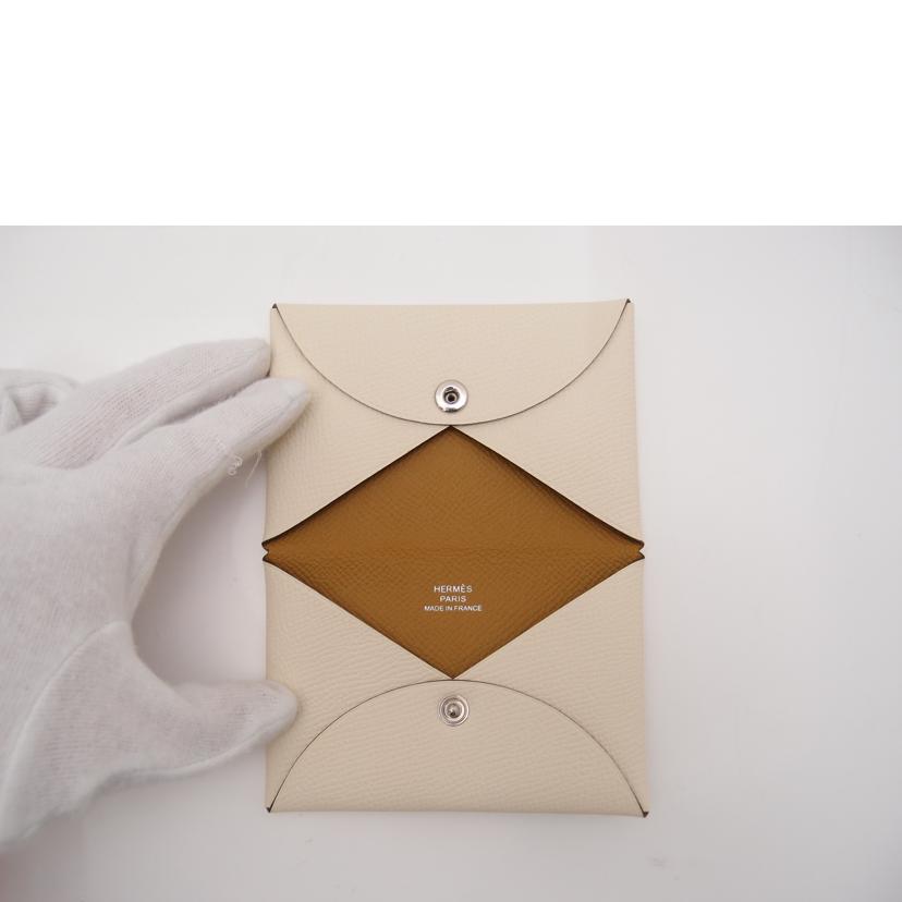 HERMES エルメス 2020年製 カードケース 名刺入れ レザー メンズ レディース/カルヴィ・ヴェルソ/ヴォーエプソン/ナタ×セサミ//Y刻印(2020)/Aランク/69