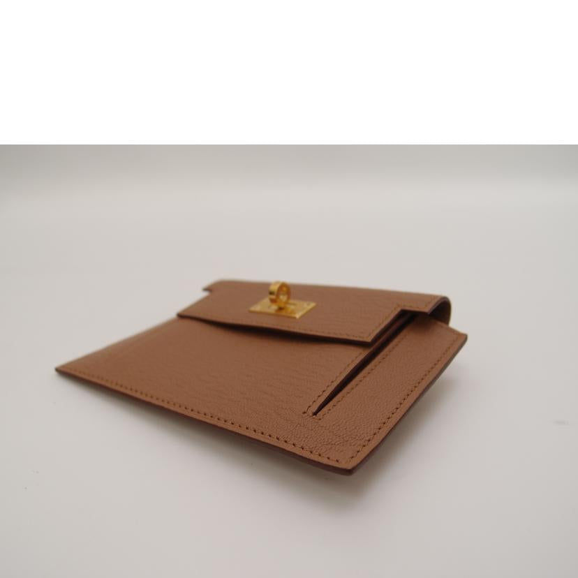 HERMES エルメス 2020年製 財布 コインケース ゴールド金具 レディース ブラウン系/ケリーポケットウォレット/シェーブル/ケブラチョ//Y刻印(2020)/SAランク/69