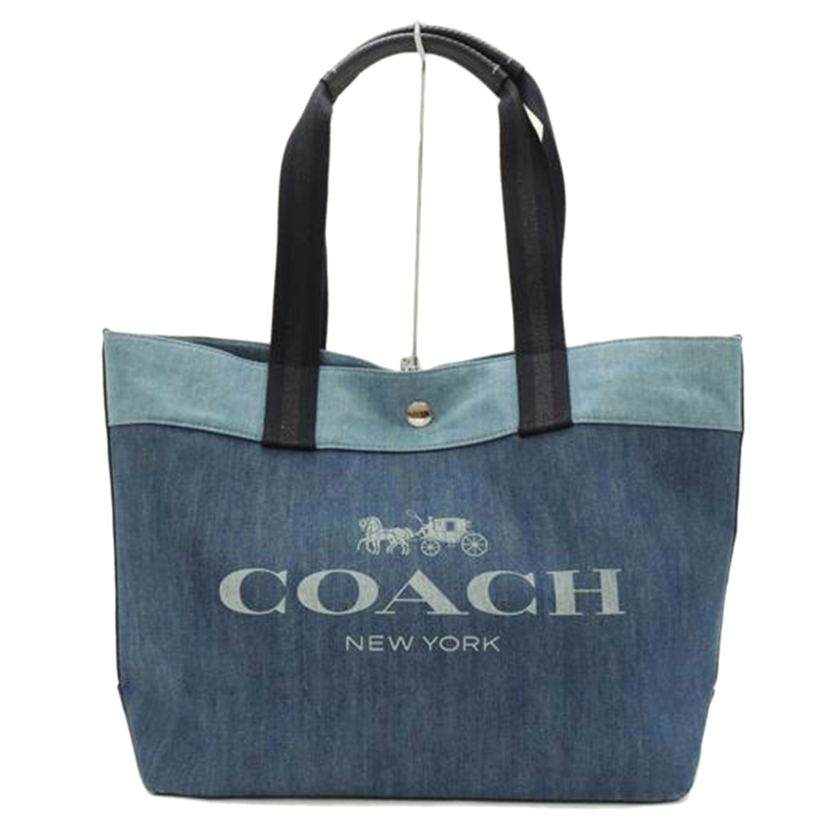 COACH コーチ/デニムトート/ブルー/91131//B2022/Aランク/69