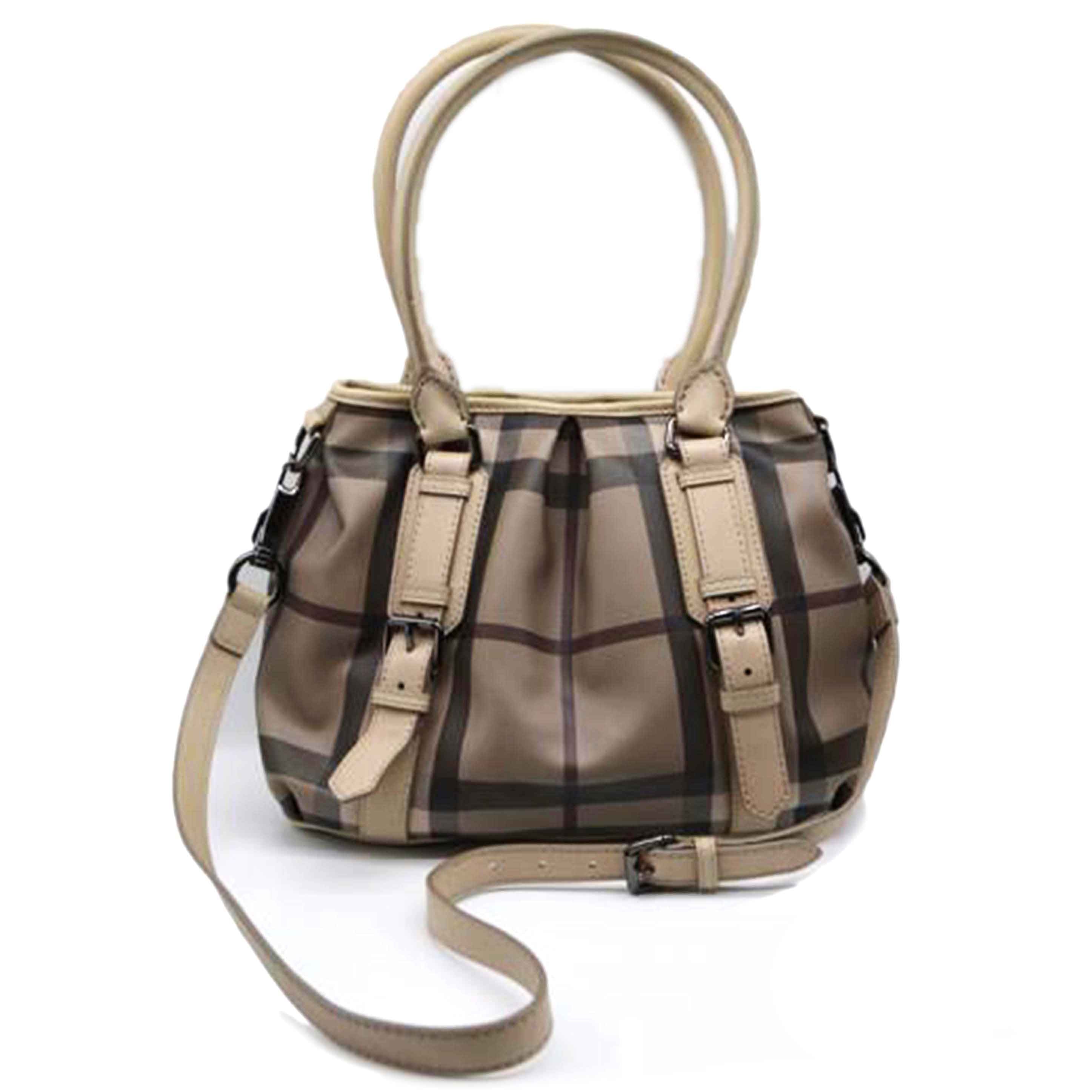 BURBERRY /スモークドチェック2wayレザーハンド/3690429//ABランク/89