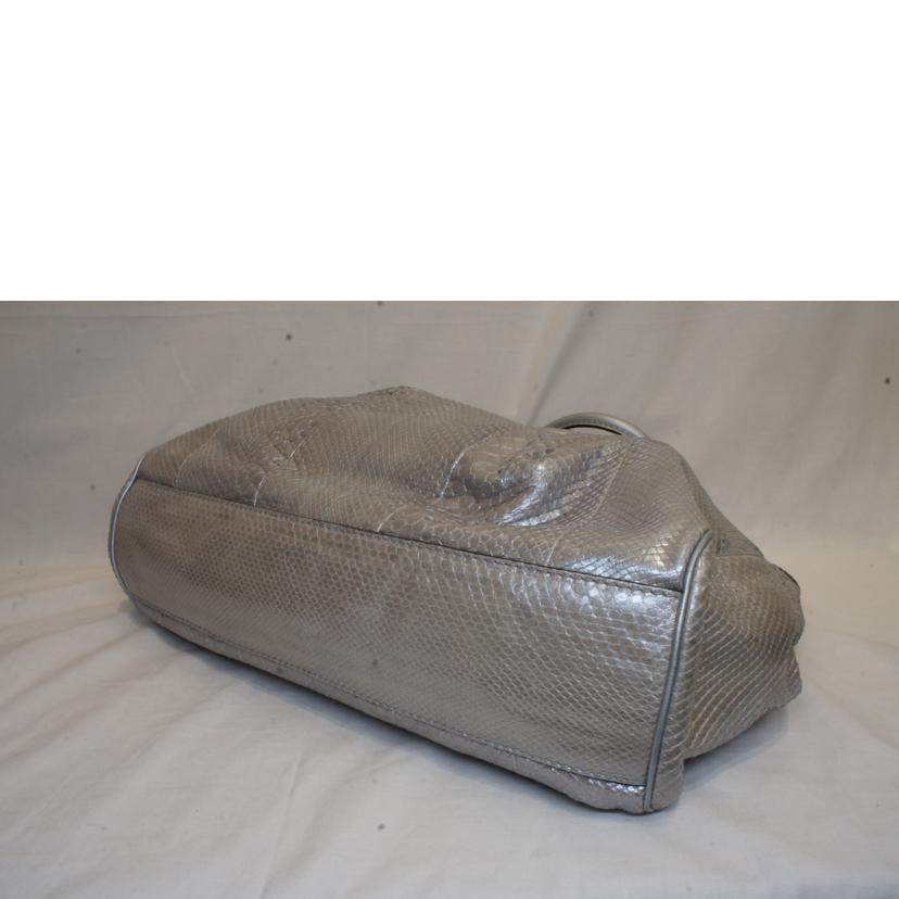 GUCCI グッチ/パイソンレザースーキーシルバートートバッグ/211943//001998/ABランク/92