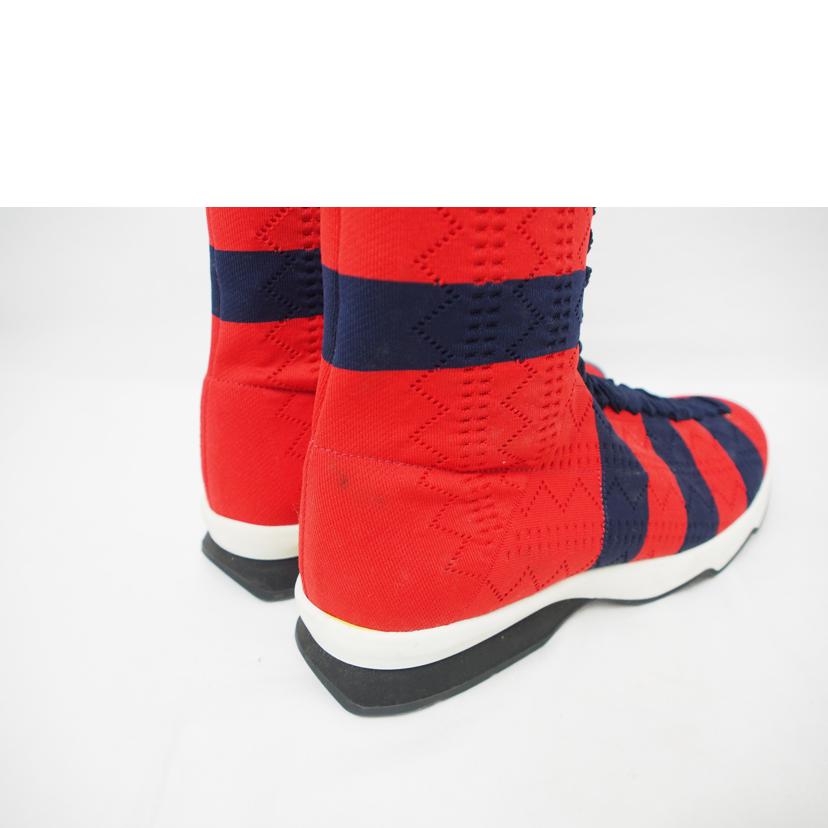 FENDI/ボーダーソックススタイルスニーカー/赤/約25cm//ABランク/78