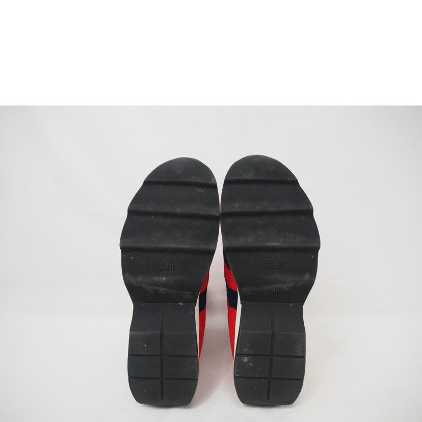 FENDI/ボーダーソックススタイルスニーカー/赤/約25cm//ABランク/78