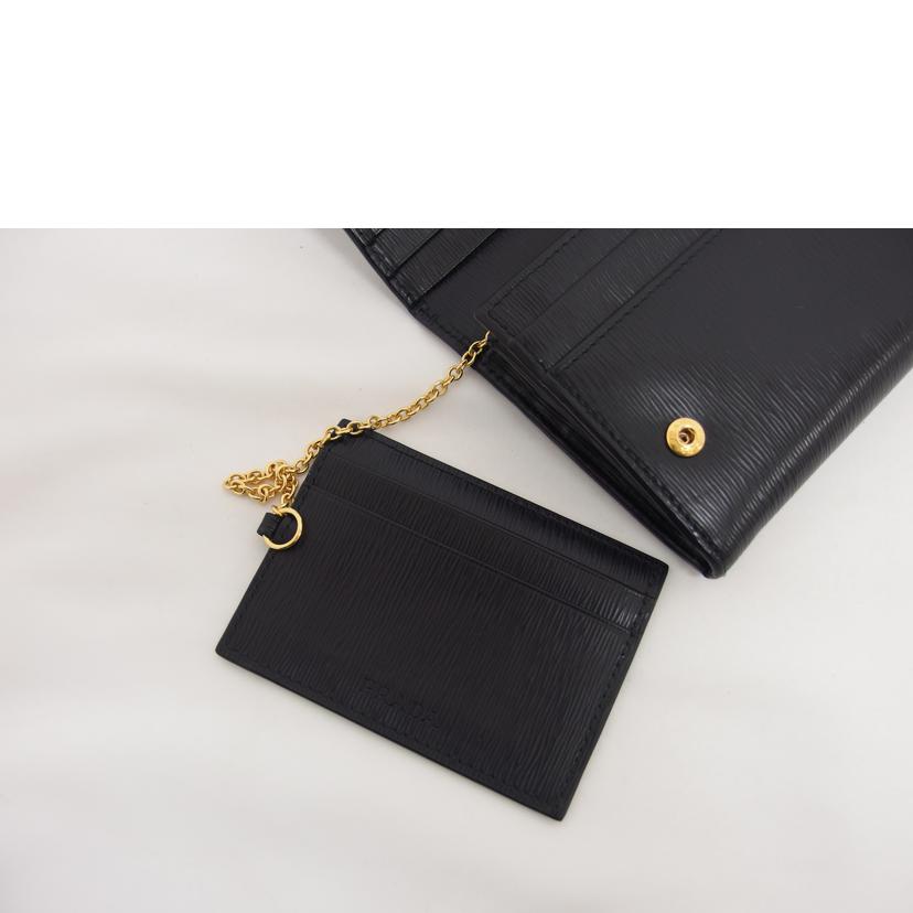 PRADA プラダ/Wホック/二つ折り長財布/ブラック/1M1132//234/ABランク/04