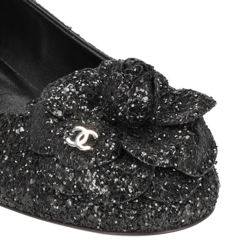CHANEL シャネル/カメリアスパンコールフラットシューズ/37 (24.5cm)/G32162//Aランク/75
