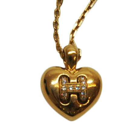 HERMES エルメス/K18YGダイヤハートNCオランプHロゴ//70121/ABランク/92