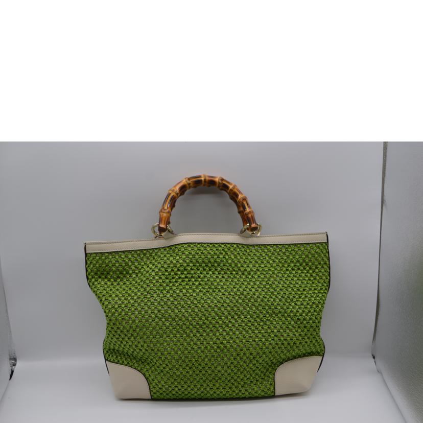 GUCCI グッチ/バンブーストローメッシュレザーハンド/カーキ/338965//525040/Aランク/89