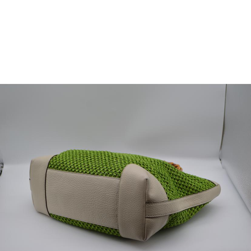 GUCCI グッチ/バンブーストローメッシュレザーハンド/カーキ/338965//525040/Aランク/89