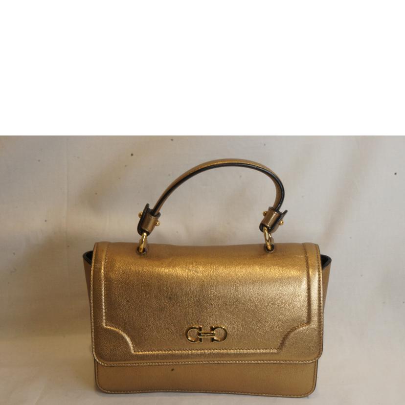 Ferragamo フェラガモ/ゴールドカラーレザー2WAY//ABランク/92