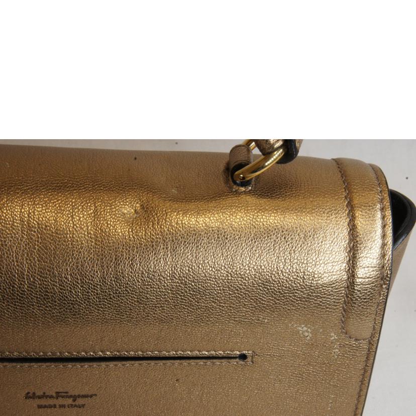 Ferragamo フェラガモ/ゴールドカラーレザー2WAY//ABランク/92