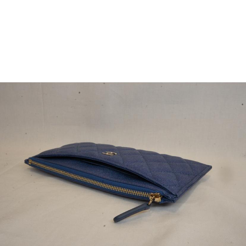 CHANEL シャネル/マトラッセラメロングウォレットブルー//27838365/SAランク/92