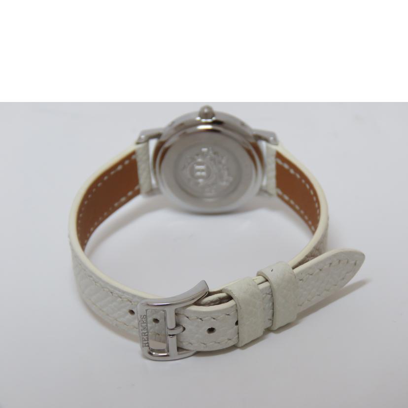 HERMES エルメス/クリッパーナクレ12Pダイヤクォーツホワイトシェル文字盤/CL4.230//2684380/ABランク/90