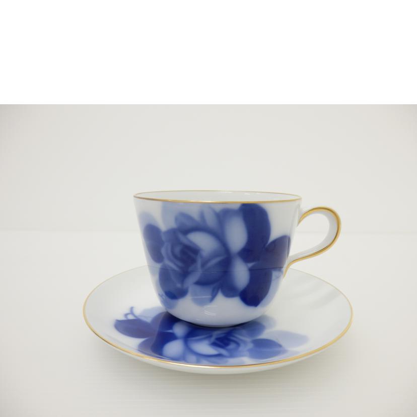 大倉陶園/ペアコーヒーカップ&ソーサー/ブルーローズ//ABランク/88